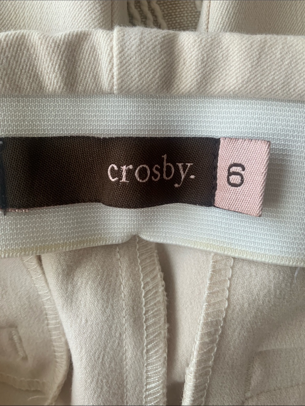 Crosby Slim Straight Cream Dress Pants - Picture 4 of 4
